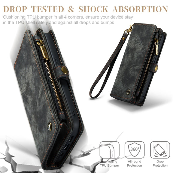 For iPhone 12 mini CaseMe-008 Detachable Multifunctional Wallet Leather Phone Case (Black)