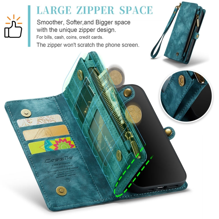 For iPhone 12 mini CaseMe-008 Detachable Multifunctional Wallet Leather Phone Case (Blue)