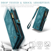 For iPhone 12 mini CaseMe-008 Detachable Multifunctional Wallet Leather Phone Case (Blue)