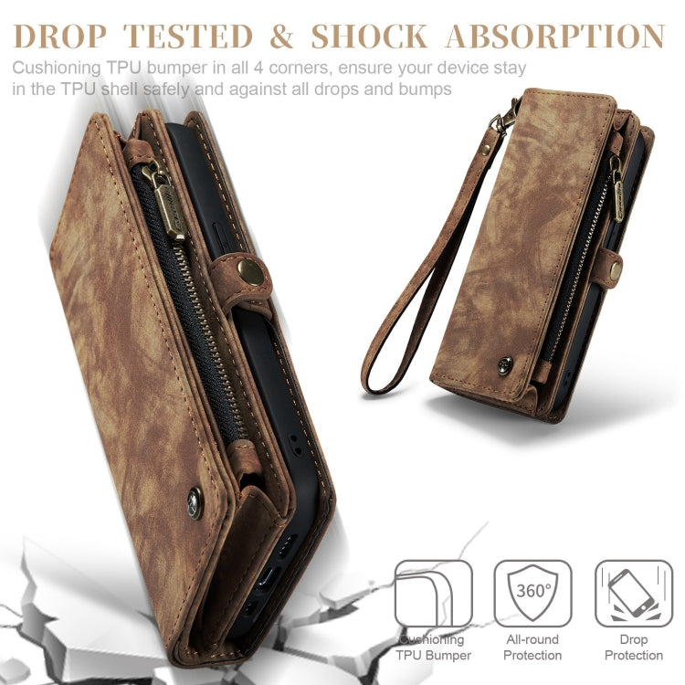 For iPhone 12 mini CaseMe-008 Detachable Multifunctional Wallet Leather Phone Case (Brown)