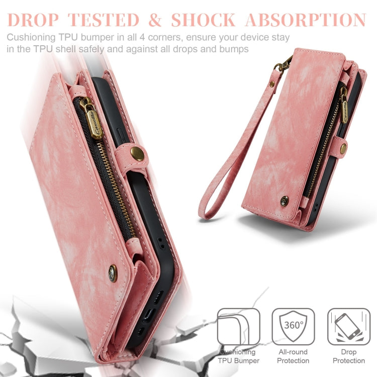 For iPhone 12 mini CaseMe-008 Detachable Multifunctional Wallet Leather Phone Case (Pink)