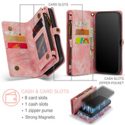 For iPhone 12 mini CaseMe-008 Detachable Multifunctional Wallet Leather Phone Case (Pink)
