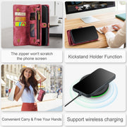 For iPhone 12 / 12 Pro CaseMe-008 Detachable Multifunctional Wallet Leather Phone Case (Red)