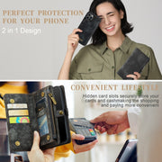 For iPhone 12 Pro Max CaseMe-008 Detachable Multifunctional Wallet Leather Phone Case (Black)