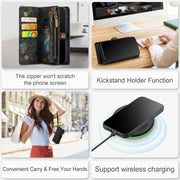 For iPhone 12 Pro Max CaseMe-008 Detachable Multifunctional Wallet Leather Phone Case (Black)