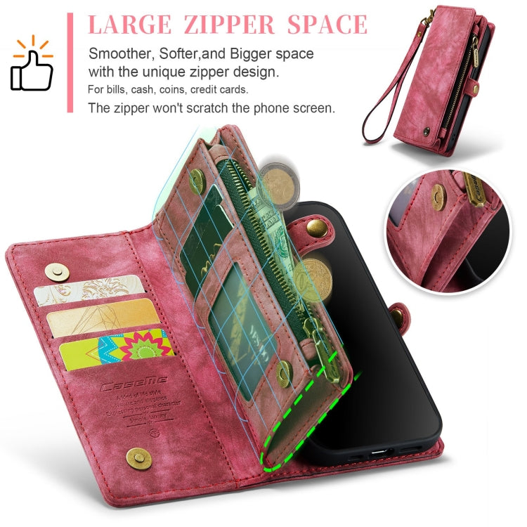 For iPhone 12 Pro Max CaseMe-008 Detachable Multifunctional Wallet Leather Phone Case (Red)