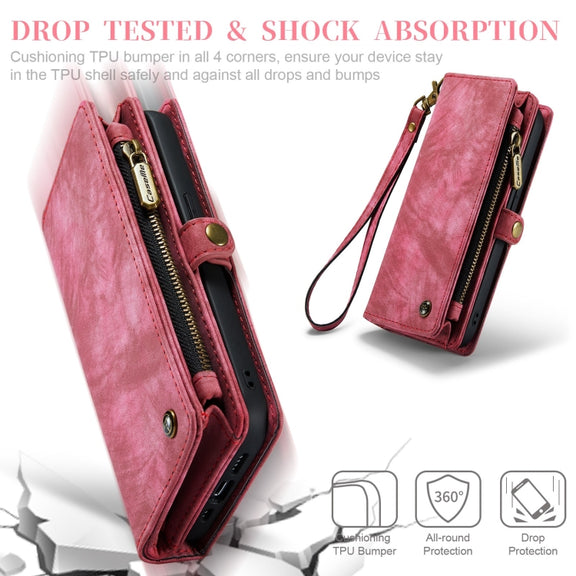 For iPhone 12 Pro Max CaseMe-008 Detachable Multifunctional Wallet Leather Phone Case (Red)