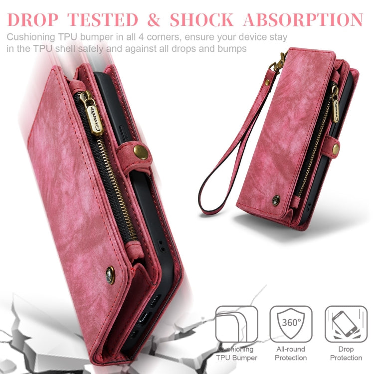 For iPhone 12 Pro Max CaseMe-008 Detachable Multifunctional Wallet Leather Phone Case (Red)