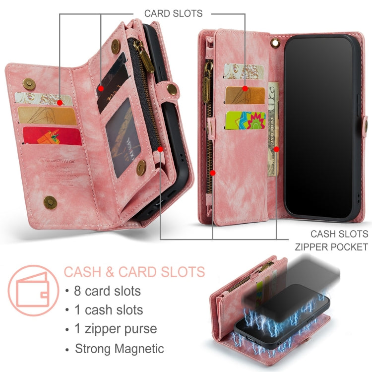 For iPhone 12 Pro Max CaseMe-008 Detachable Multifunctional Wallet Leather Phone Case (Pink)