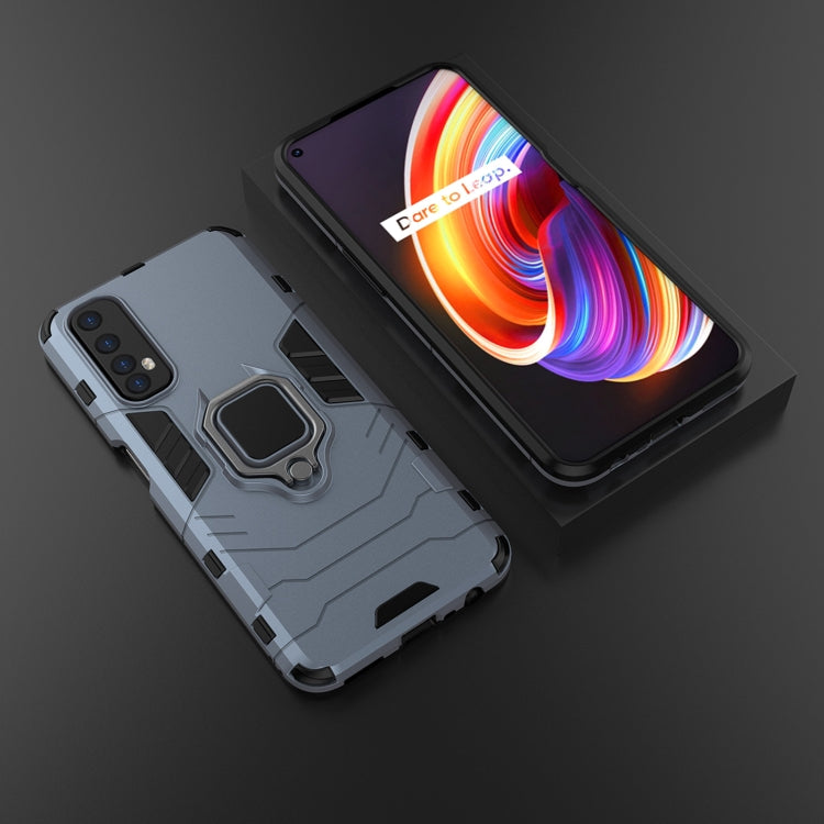 For OPPO Realme 7 PC + TPU Shockproof Protective Case with Magnetic Ring Holder(Navy Blue)