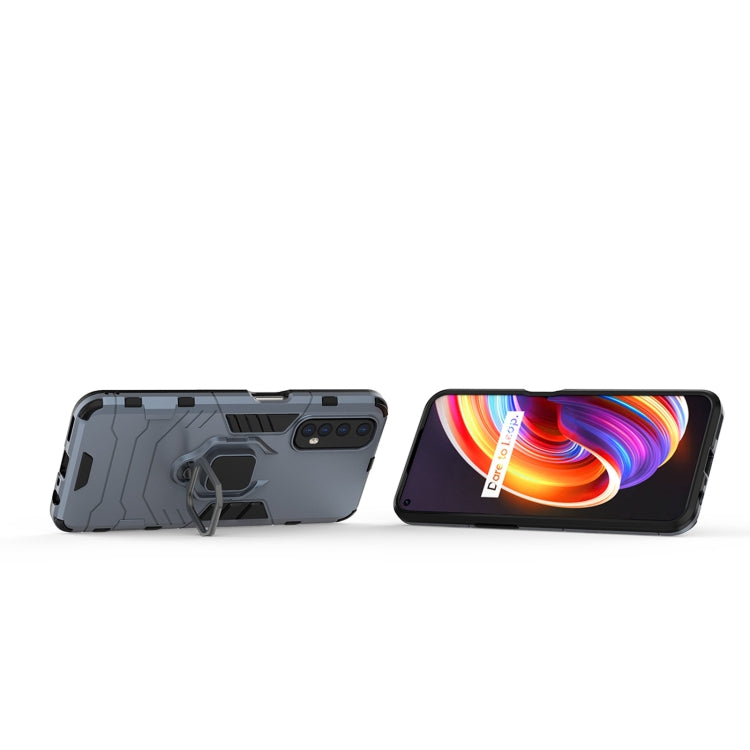 For OPPO Realme 7 PC + TPU Shockproof Protective Case with Magnetic Ring Holder(Navy Blue)