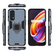 For OPPO Realme 7 PC + TPU Shockproof Protective Case with Magnetic Ring Holder(Navy Blue)