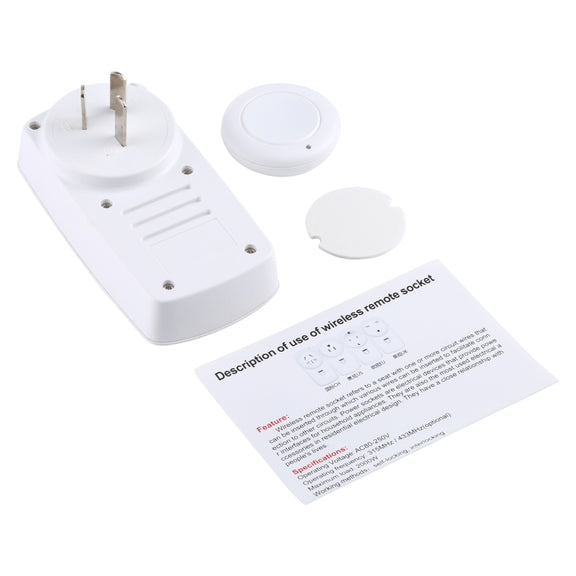 AK-DL220 220V Smart Wireless Remote Control Socket with Remote Control, Plug Type:AU Plug