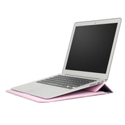 PU Leather Ultra-thin Envelope Bag Laptop Bag for MacBook Air / Pro 11 inch, with Stand Function(Pink)