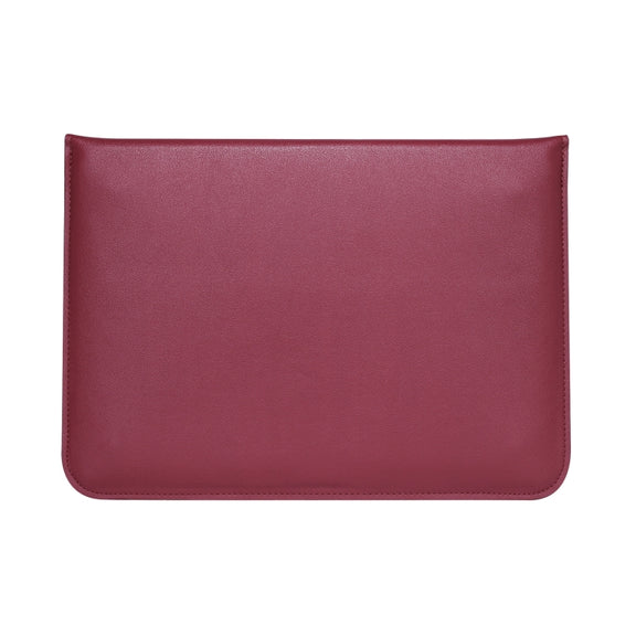 PU Leather Ultra-thin Envelope Bag Laptop Bag for MacBook Air / Pro 11 inch, with Stand Function(Wine Red)