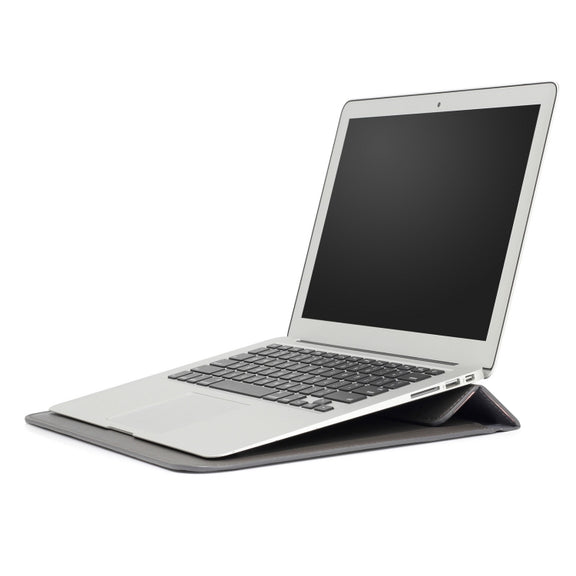 PU Leather Ultra-thin Envelope Bag Laptop Bag for MacBook Air / Pro 11 inch, with Stand Function(Space Gray)