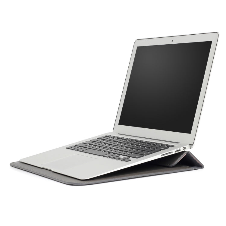 PU Leather Ultra-thin Envelope Bag Laptop Bag for MacBook Air / Pro 11 inch, with Stand Function(Space Gray)