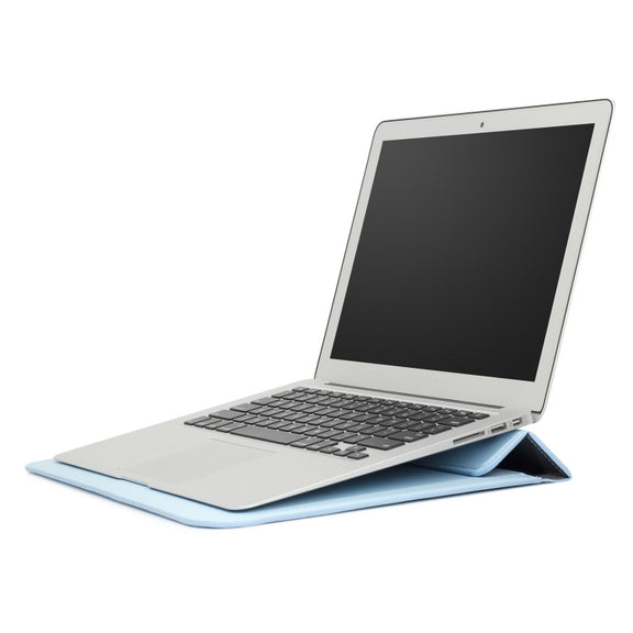PU Leather Ultra-thin Envelope Bag Laptop Bag for MacBook Air / Pro 11 inch, with Stand Function(Sky Blue)