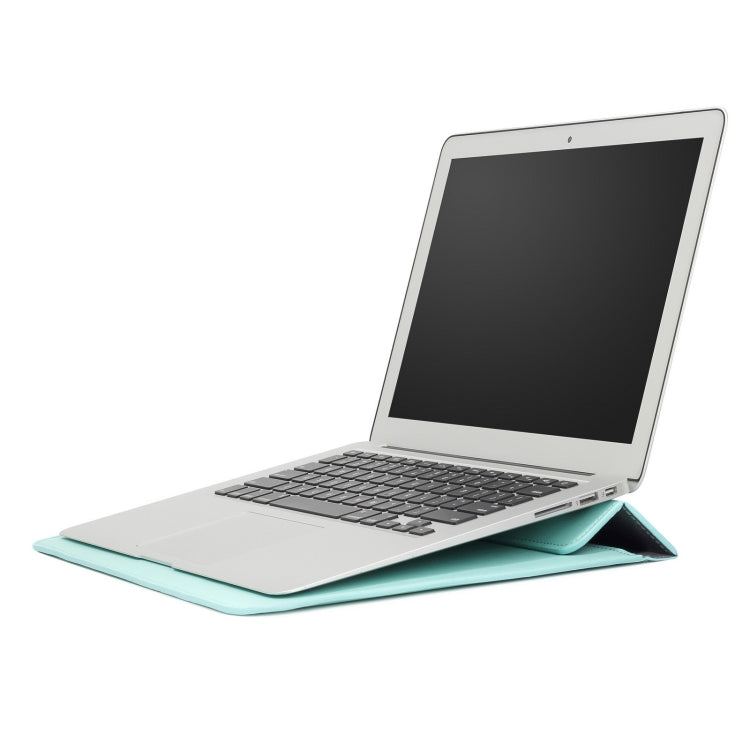 PU Leather Ultra-thin Envelope Bag Laptop Bag for MacBook Air / Pro 11 inch, with Stand Function(Mint Green)