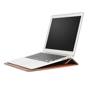 PU Leather Ultra-thin Envelope Bag Laptop Bag for MacBook Air / Pro 11 inch, with Stand Function(Brown)