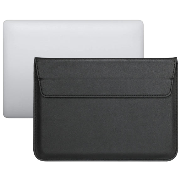 PU Leather Ultra-thin Envelope Bag Laptop Bag for MacBook Air / Pro 13 inch, with Stand Function(Black)