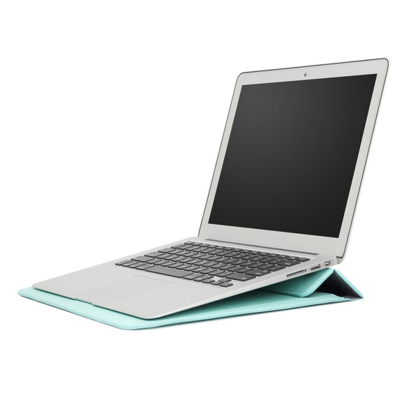 PU Leather Ultra-thin Envelope Bag Laptop Bag for MacBook Air / Pro 13 inch, with Stand Function(Mint Green)