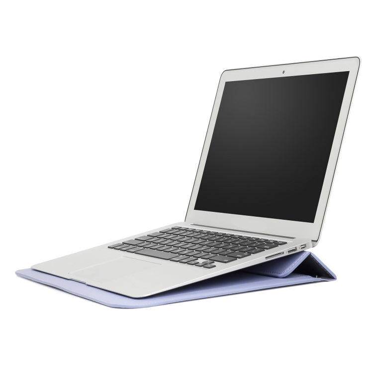 PU Leather Ultra-thin Envelope Bag Laptop Bag for MacBook Air / Pro 13 inch, with Stand Function(Tranquil Blue)
