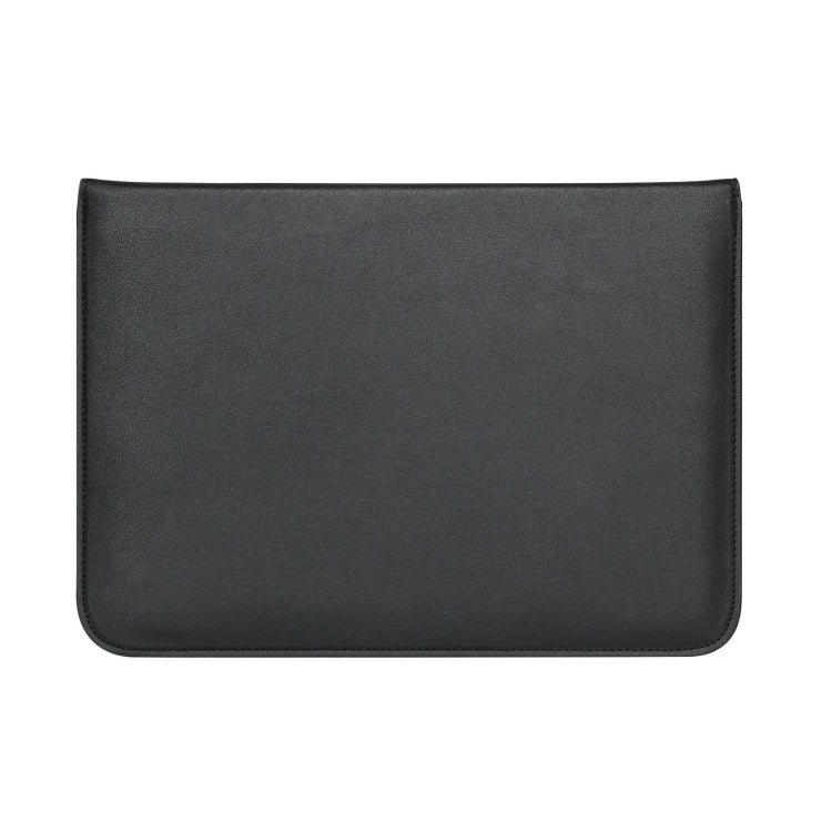 PU Leather Ultra-thin Envelope Bag Laptop Bag for MacBook Air / Pro 15 inch, with Stand Function(Black)