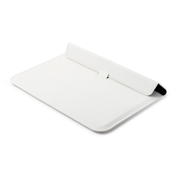 PU Leather Ultra-thin Envelope Bag Laptop Bag for MacBook Air / Pro 15 inch, with Stand Function(White)