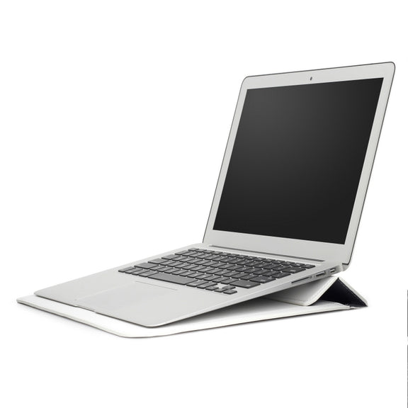 PU Leather Ultra-thin Envelope Bag Laptop Bag for MacBook Air / Pro 15 inch, with Stand Function(White)