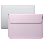 PU Leather Ultra-thin Envelope Bag Laptop Bag for MacBook Air / Pro 15 inch, with Stand Function(Pink)