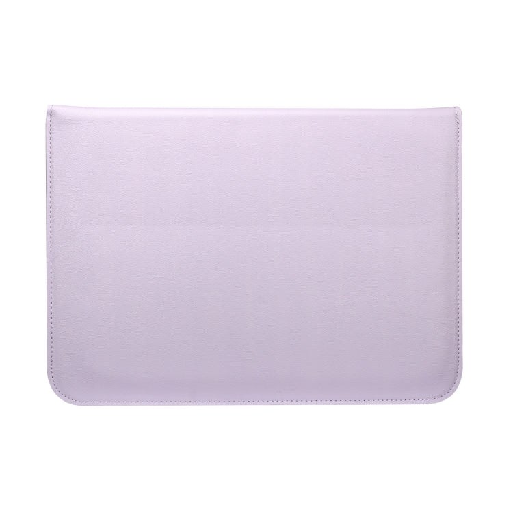 PU Leather Ultra-thin Envelope Bag Laptop Bag for MacBook Air / Pro 15 inch, with Stand Function(Light Purple)