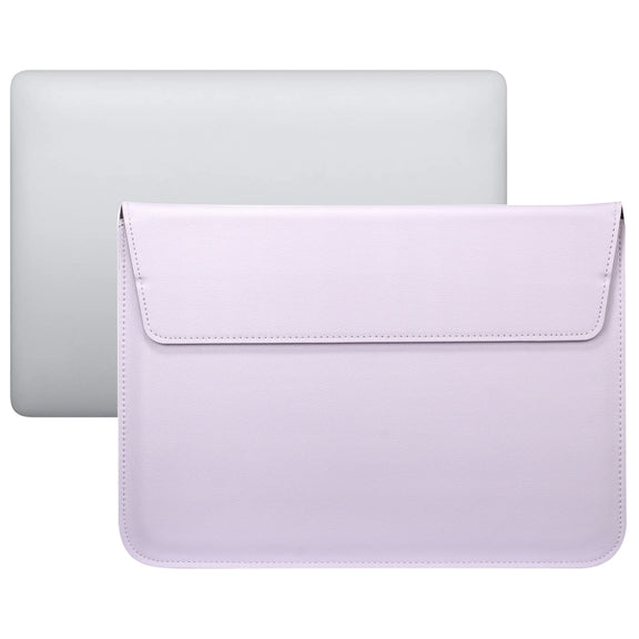PU Leather Ultra-thin Envelope Bag Laptop Bag for MacBook Air / Pro 15 inch, with Stand Function(Light Purple)