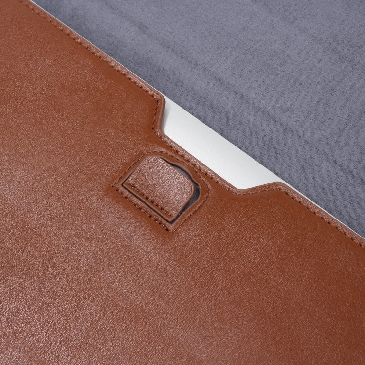 PU Leather Ultra-thin Envelope Bag Laptop Bag for MacBook Air / Pro 15 inch, with Stand Function(Black)