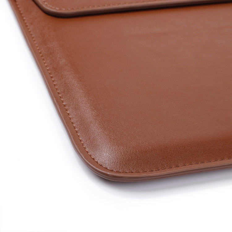 PU Leather Ultra-thin Envelope Bag Laptop Bag for MacBook Air / Pro 15 inch, with Stand Function(Black)