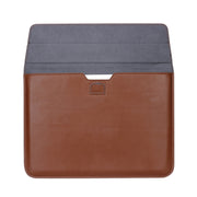PU Leather Ultra-thin Envelope Bag Laptop Bag for MacBook Air / Pro 15 inch, with Stand Function(Black)