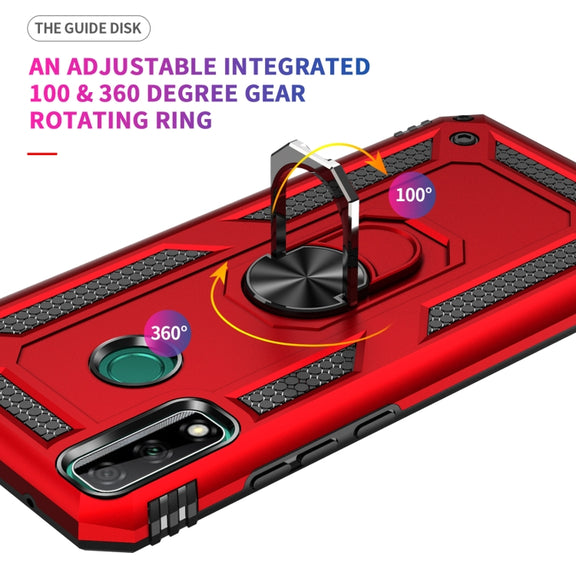 For Huawei Y8s Shockproof TPU + PC Protective Case with 360 Degree Rotating Holder(Black)