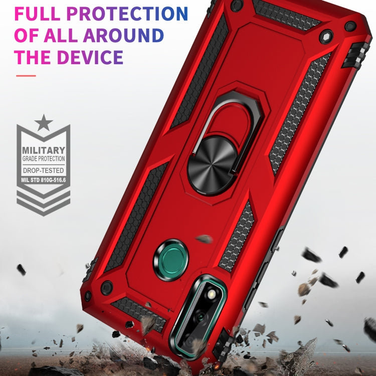 For Huawei Y8s Shockproof TPU + PC Protective Case with 360 Degree Rotating Holder(Black)
