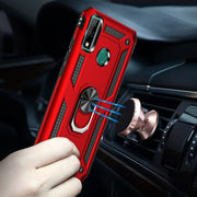 For Huawei Y8s Shockproof TPU + PC Protective Case with 360 Degree Rotating Holder(Black)