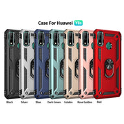 For Huawei Y8s Shockproof TPU + PC Protective Case with 360 Degree Rotating Holder(Black)