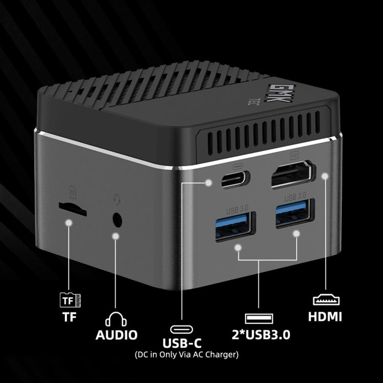 GMK NucBox Windows 10 System Mini PC, Intel Celeron J4125 Quad Core 64bit 14nm 2GHz-2.7GHz, Support WiFi & Bluetooth & RJ45, 8GB+128GB,EU Plug