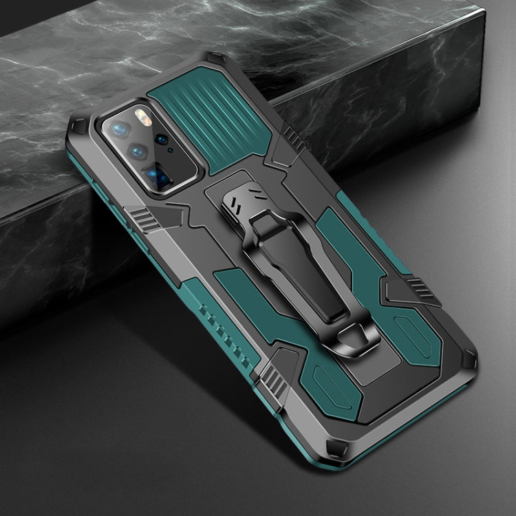 For Huawei P40 Machine Armor Warrior Shockproof PC + TPU Protective Case(Army Green)