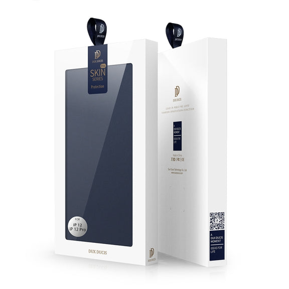 For iPhone 12 / 12 Pro DUX DUCIS Skin Pro Series Horizontal Flip PU + TPU Leather Case with Holder & Card Slots(Blue)