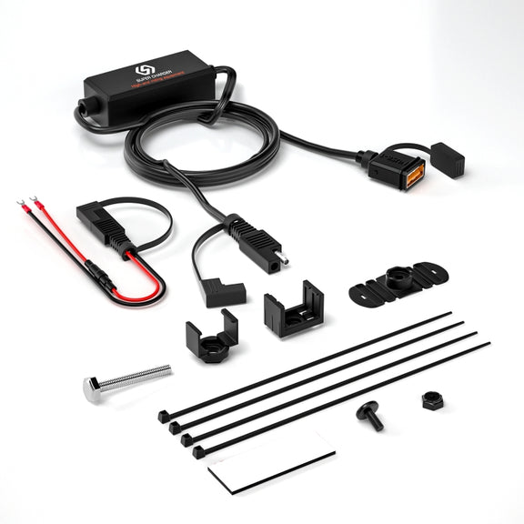 WUPP CS-1186B1 Motorcycle SAE Single USB Port Fast Charging Charger