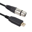 US18 USB to XLR Female Microphone Recording Cable, Cable Length:3m(Black) - Microphone Audio Cable & Connector by PMC TechLife | Online Shopping South Africa | PMC TechLife | Buy Now Pay Later Mobicred