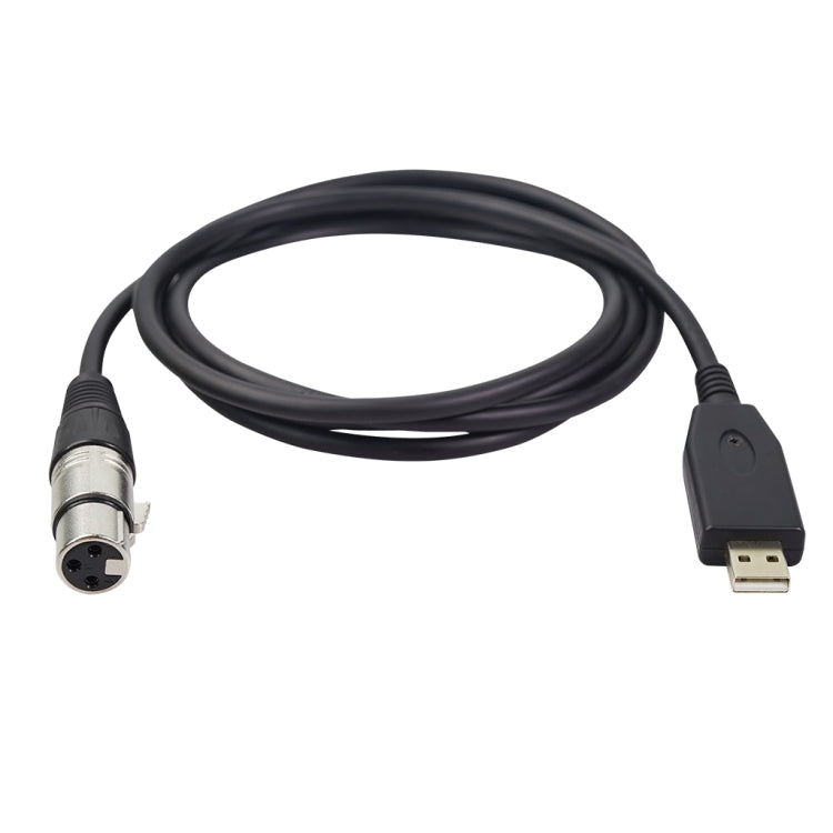 US18 USB to XLR Female Microphone Recording Cable, Cable Length:3m(Black)