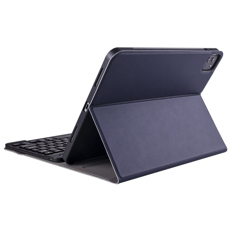 A098B TPU Detachable Ultra-thin Bluetooth Keyboard Tablet Case for iPad Air 11 2024 / 2025 / Air 4 10.9 inch 2020, with Stand & Pen Slot(Dark Blue)