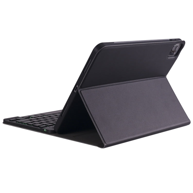 A098BS Detachable Ultra-thin Backlight Bluetooth Keyboard Tablet Case for iPad Air 11 2024 / 2025 / Air 4 10.9 inch 2020, with Stand & Pen Slot(Black)
