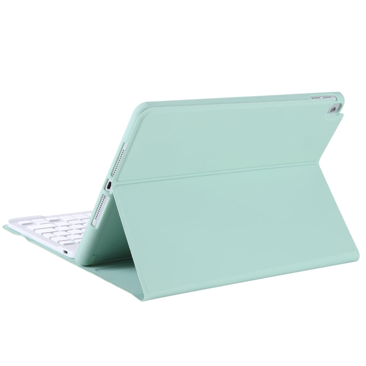 T098B Integrated Ultra-thin Candy Colors Bluetooth Keyboard Tablet Case for  iPad Air 11 2024 / 2025 / Air 4 10.9 inch 2020, with Stand & Pen Slot(Light Green)