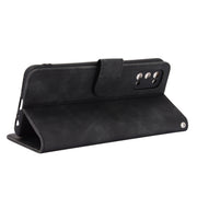 For OPPO Realme 7 Pro Solid Color Skin Feel Magnetic Buckle Horizontal Flip Calf Texture PU Leather Case with Holder & Card Slots & Wallet(Black)